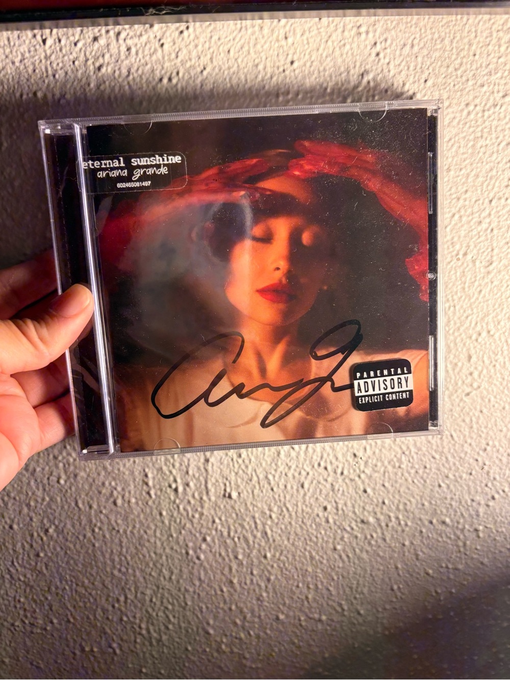 Ariana Grande Red and Black 'Eternal Sunshine' CD Cover Art